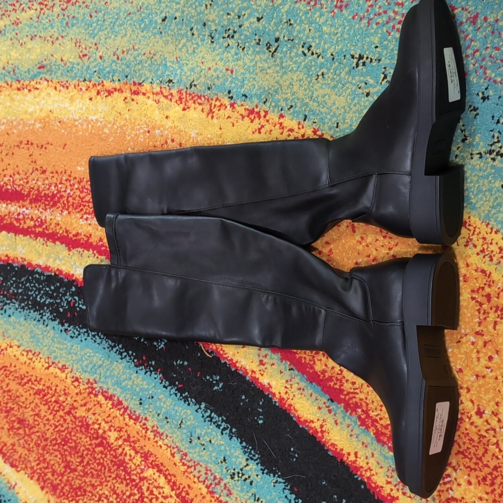 Steve Madden Black Over-the-Knee Leather Boots